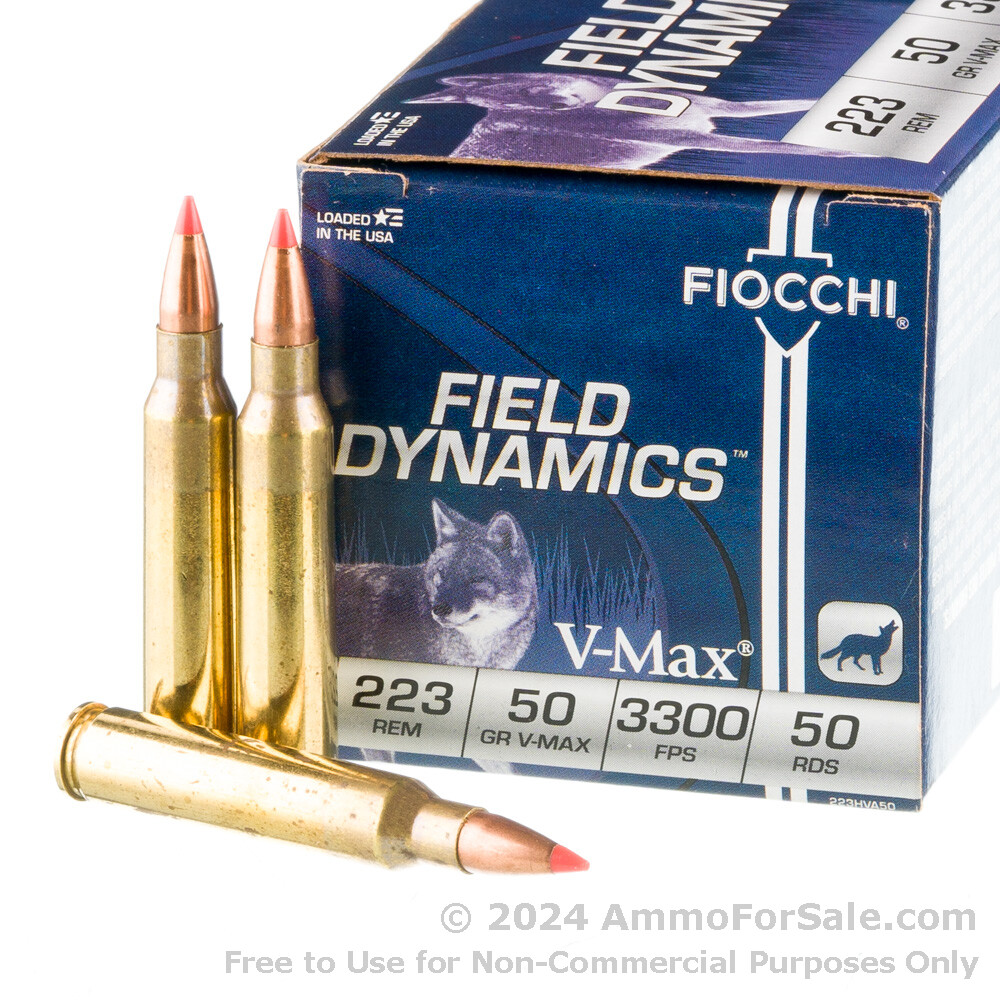 1000 Rounds of .223 Ammo by Fiocchi – 50gr V-Max