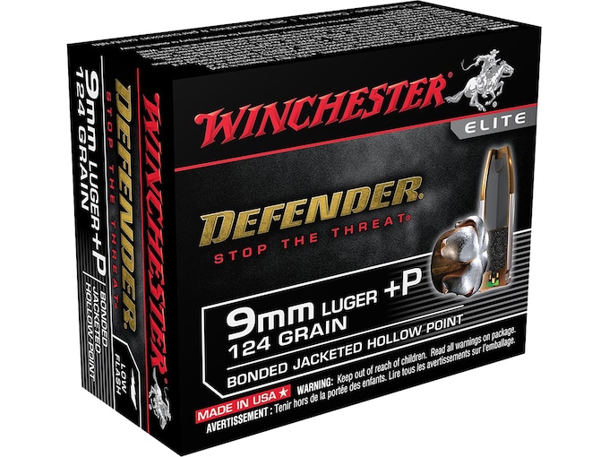 Winchester Defender 9mm Luger +P Ammo 124 Grain Winchester PDX1 Bonded Jacketed Hollow Point 200 rounds – Best Price
